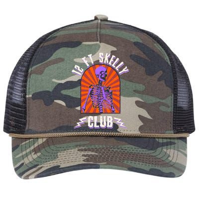 Funny Halloween Twelve Foot Skelly Club Retro Rope Trucker Hat Cap