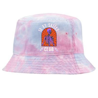 Funny Halloween Twelve Foot Skelly Club Tie-Dyed Bucket Hat