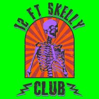 Funny Halloween Twelve Foot Skelly Club Button