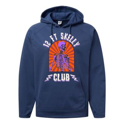 Funny Halloween Twelve Foot Skelly Club Performance Fleece Hoodie