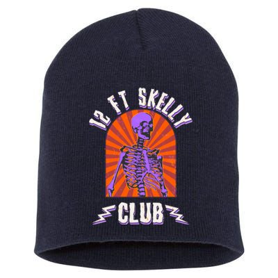 Funny Halloween Twelve Foot Skelly Club Short Acrylic Beanie