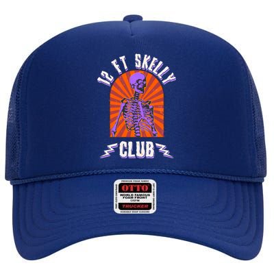 Funny Halloween Twelve Foot Skelly Club High Crown Mesh Back Trucker Hat