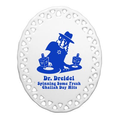 Funny Hanukkah Teen Gift Chanukah Dj Dr. Dreidel Party Ceramic Oval Ornament