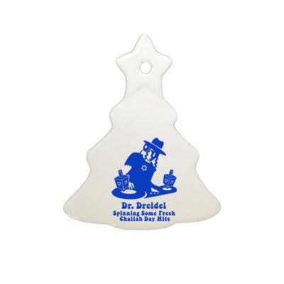 Funny Hanukkah Teen Gift Chanukah Dj Dr. Dreidel Party Ceramic Tree Ornament