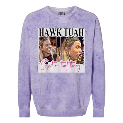 Funny Hawk Tauh Girl Meme 2024 Hawk Tauh Spit On That Thang Gift Colorblast Crewneck Sweatshirt