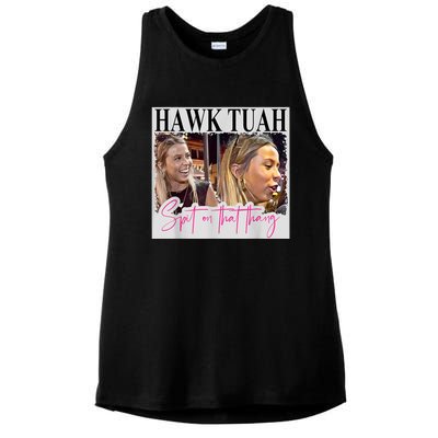 Funny Hawk Tauh Girl Meme 2024 Hawk Tauh Spit On That Thang Gift Ladies PosiCharge Tri-Blend Wicking Tank