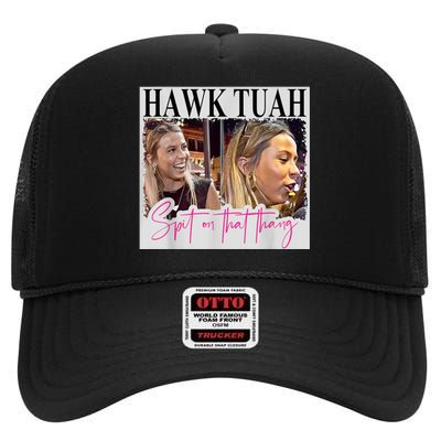 Funny Hawk Tauh Girl Meme 2024 Hawk Tauh Spit On That Thang Gift High Crown Mesh Back Trucker Hat