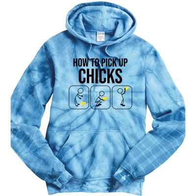 Funny How To Pick Up Chicks Gift Cool Chicken Jokes Cool Gift Tie Dye Hoodie