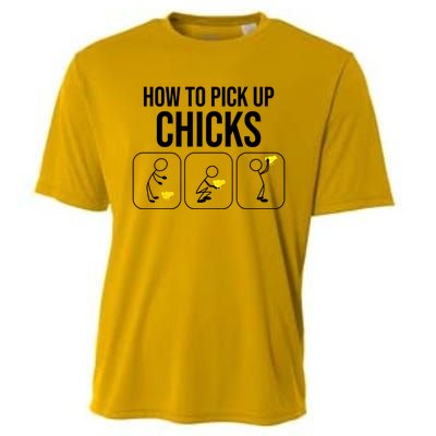 Funny How To Pick Up Chicks Gift Cool Chicken Jokes Cool Gift Cooling Performance Crew T-Shirt