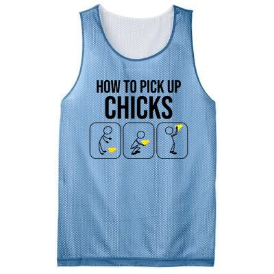 Funny How To Pick Up Chicks Gift Cool Chicken Jokes Cool Gift Mesh Reversible Basketball Jersey Tank