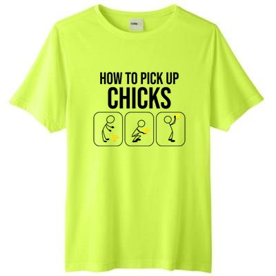 Funny How To Pick Up Chicks Gift Cool Chicken Jokes Cool Gift Tall Fusion ChromaSoft Performance T-Shirt