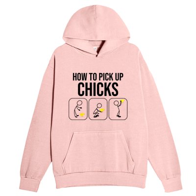 Funny How To Pick Up Chicks Gift Cool Chicken Jokes Cool Gift Urban Pullover Hoodie