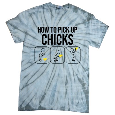 Funny How To Pick Up Chicks Gift Cool Chicken Jokes Cool Gift Tie-Dye T-Shirt