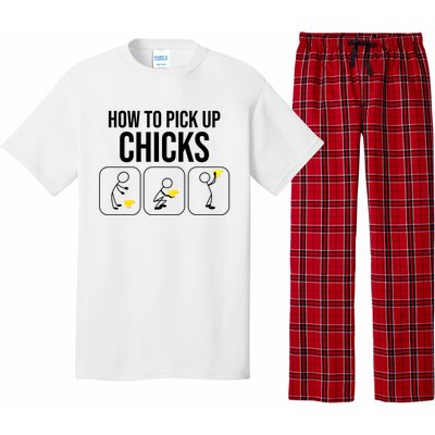 Funny How To Pick Up Chicks Gift Cool Chicken Jokes Cool Gift Pajama Set