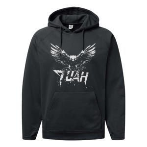 Funny Hawk Tuah Guy Spit Joke Wet That Thang Splash Down Performance Fleece Hoodie