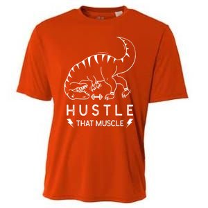 Fitness Hustle That Muscle Dinosaur Funny Gym Design Meaningful Gift Cooling Performance Crew T-Shirt