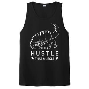 Fitness Hustle That Muscle Dinosaur Funny Gym Design Meaningful Gift PosiCharge Competitor Tank