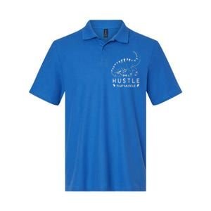 Fitness Hustle That Muscle Dinosaur Funny Gym Design Meaningful Gift Softstyle Adult Sport Polo