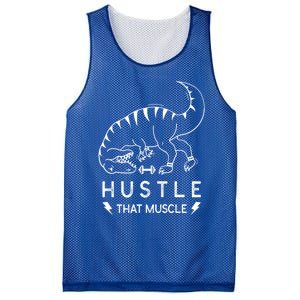 Fitness Hustle That Muscle Dinosaur Funny Gym Design Meaningful Gift Mesh Reversible Basketball Jersey Tank