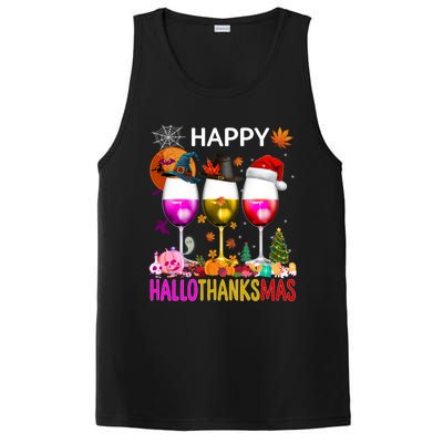 Funny Halloween Thanksgiving Christmas Happy Hallothanksmas Great Gift PosiCharge Competitor Tank