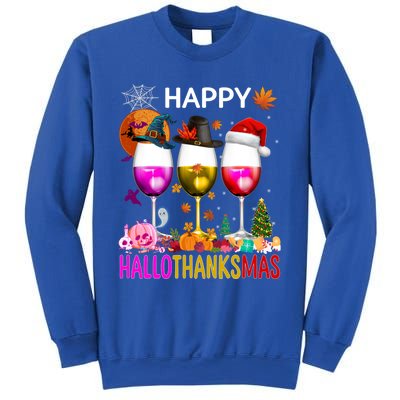 Funny Halloween Thanksgiving Christmas Happy Hallothanksmas Great Gift Sweatshirt