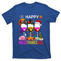 Funny Halloween Thanksgiving Christmas Happy Hallothanksmas Great Gift T-Shirt