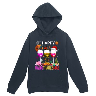 Funny Halloween Thanksgiving Christmas Happy Hallothanksmas Great Gift Urban Pullover Hoodie