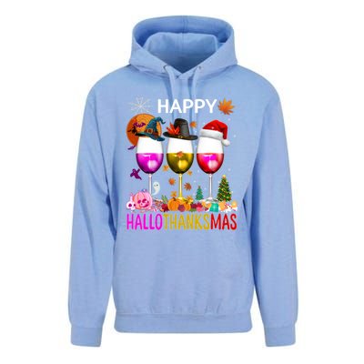 Funny Halloween Thanksgiving Christmas Happy Hallothanksmas Great Gift Unisex Surf Hoodie