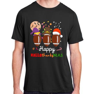 Football Halloween Thanksgiving Christmas HalloThanksMas Adult ChromaSoft Performance T-Shirt