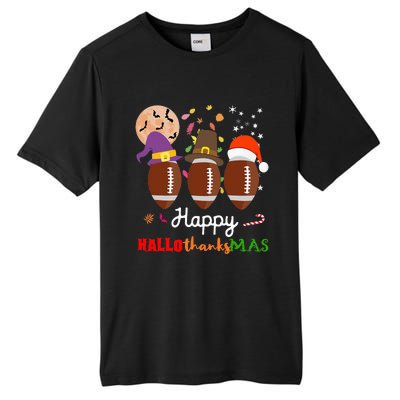 Football Halloween Thanksgiving Christmas HalloThanksMas Tall Fusion ChromaSoft Performance T-Shirt