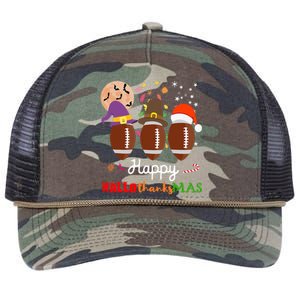 Football Halloween Thanksgiving Christmas HalloThanksMas Retro Rope Trucker Hat Cap