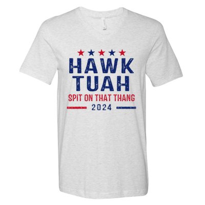 Funny Hawk Tuah Girl Spit On That Thing V-Neck T-Shirt