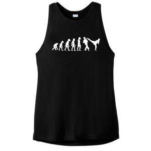 Funny Human Taekwondo Fighter Evolution Korean Sparring Ladies PosiCharge Tri-Blend Wicking Tank