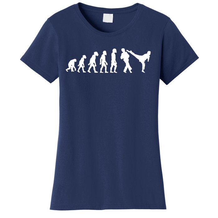 Funny Human Taekwondo Fighter Evolution Korean Sparring Women's T-Shirt