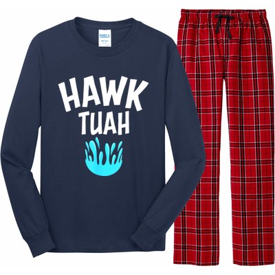 Funny Hawk Tuah Gift Long Sleeve Pajama Set