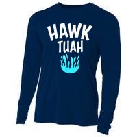 Funny Hawk Tuah Gift Cooling Performance Long Sleeve Crew