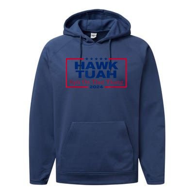 Funny Hawk Tush Spit On That Thang 2024 Viral Election Parody Gift Performance Fleece Hoodie