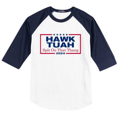 Funny Hawk Tush Spit On That Thang 2024 Viral Election Parody Gift Baseball Sleeve Shirt