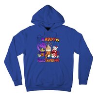 Funny Halloween Thanksgiving Christmas Happy Hallothanksmas Funny Gift Hoodie