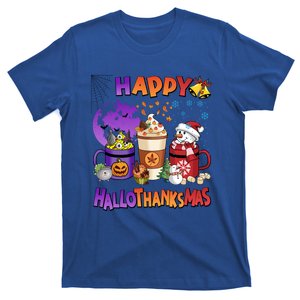 Funny Halloween Thanksgiving Christmas Happy Hallothanksmas Funny Gift T-Shirt