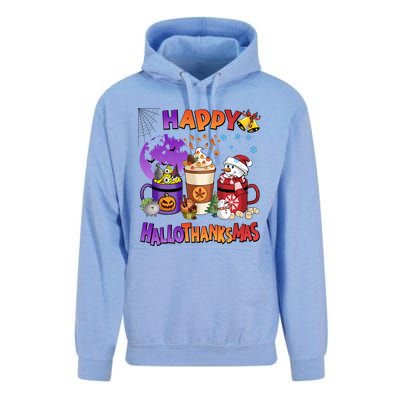 Funny Halloween Thanksgiving Christmas Happy Hallothanksmas Funny Gift Unisex Surf Hoodie