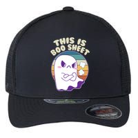 Funny Halloween This Is Boo Sheet Cute Ghost Flexfit Unipanel Trucker Cap