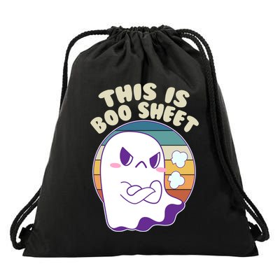 Funny Halloween This Is Boo Sheet Cute Ghost Drawstring Bag
