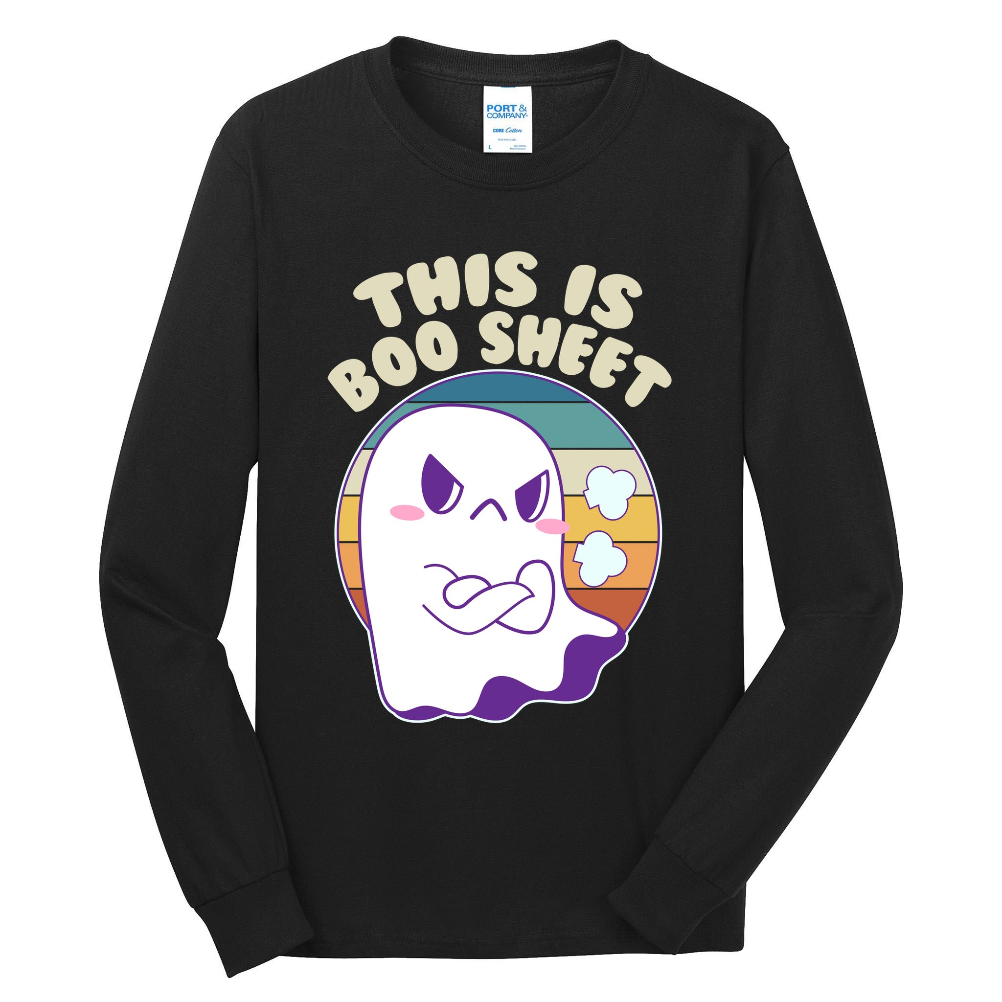 Funny Halloween This Is Boo Sheet Cute Ghost Tall Long Sleeve T-Shirt