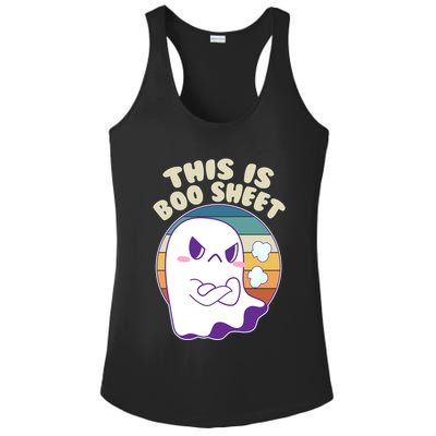 Funny Halloween This Is Boo Sheet Cute Ghost Ladies PosiCharge Competitor Racerback Tank