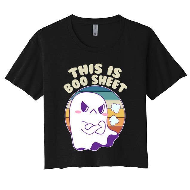 Funny Halloween This Is Boo Sheet Cute Ghost Crop Top