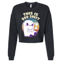 Funny Halloween This Is Boo Sheet Cute Ghost Cropped Pullover Crew