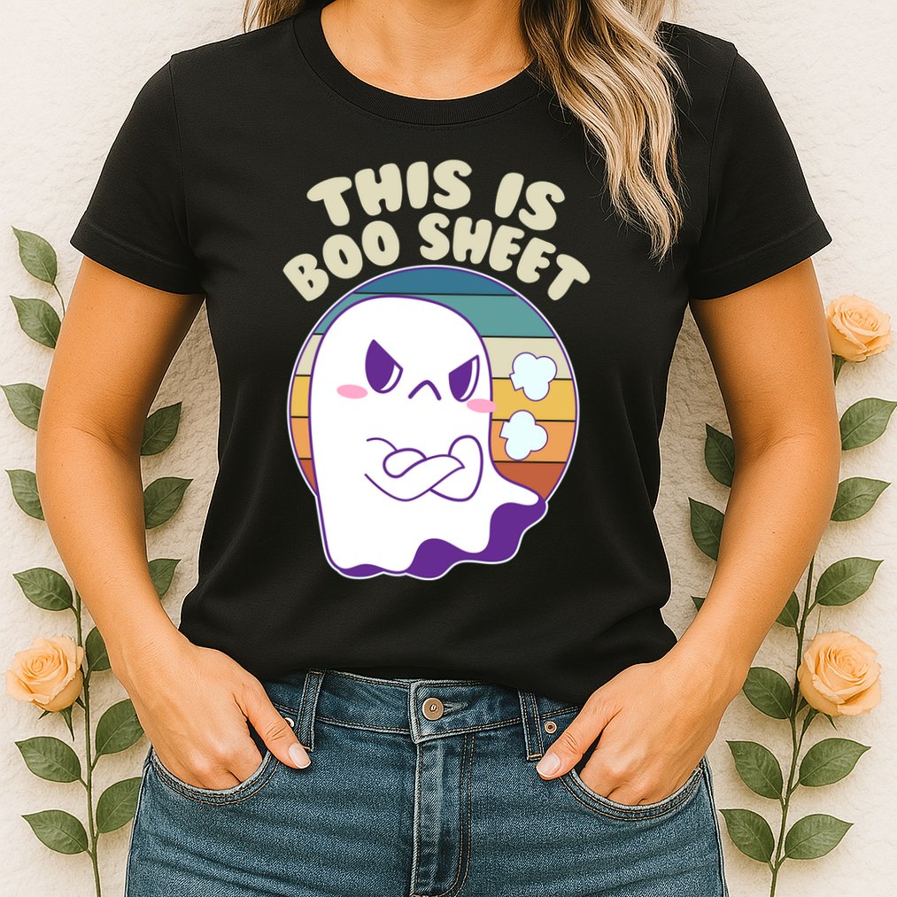 Funny Halloween This Is Boo Sheet Cute Ghost Womens T-Shirt