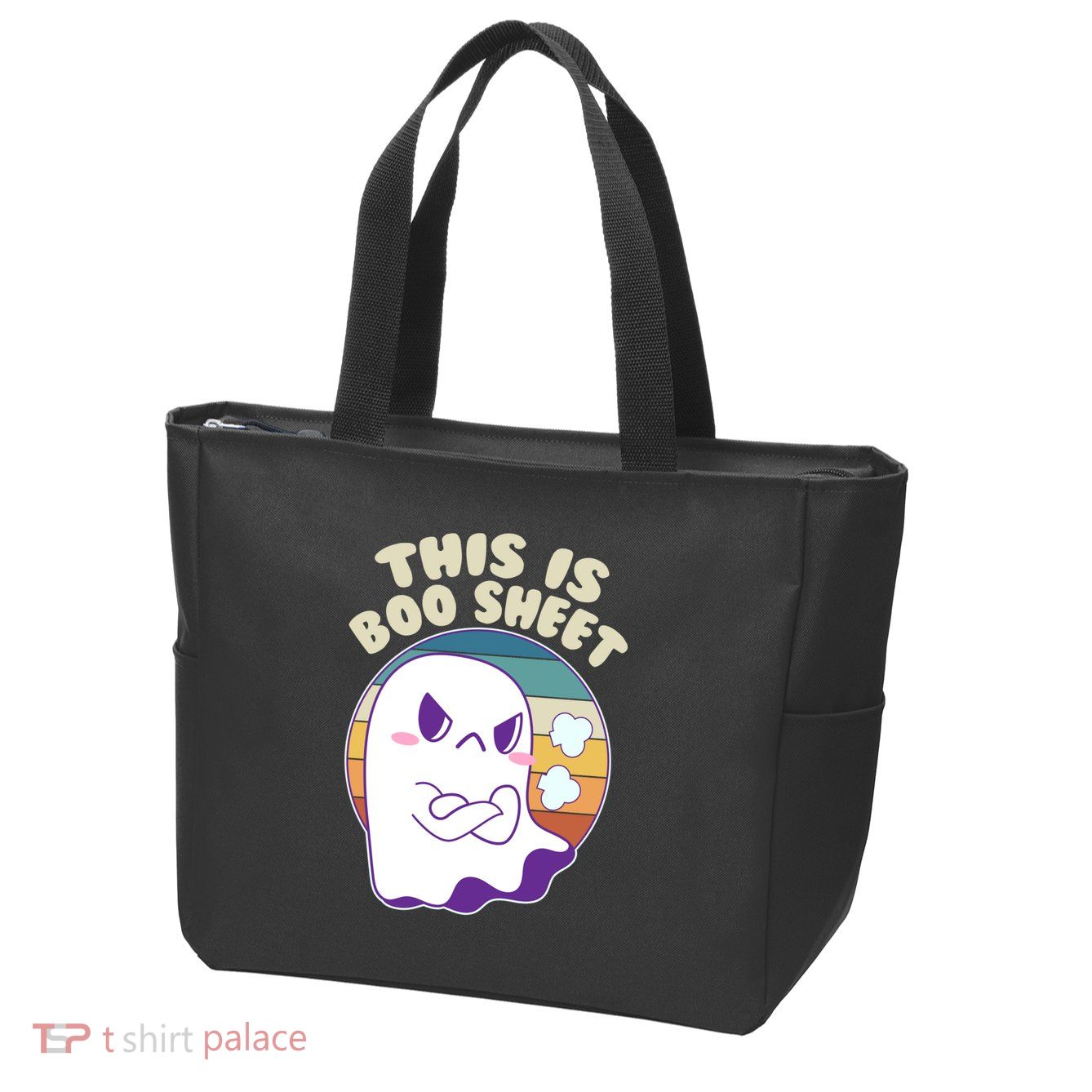 Funny Halloween This Is Boo Sheet Cute Ghost Zip Tote Bag