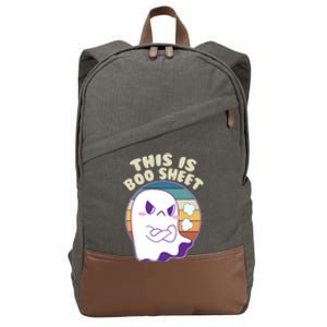 Funny Halloween This Is Boo Sheet Cute Ghost Cotton Canvas Backpack